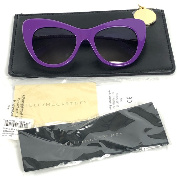 Stella McCartney Purple Oversized Cat Eye Sunglasses